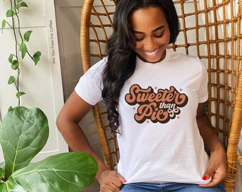 Zoeter dan Pie Shirt | Modern T-shirt | Cadeau-idee | Koffieshirt | Uniseks T-shirt in zachte stijl