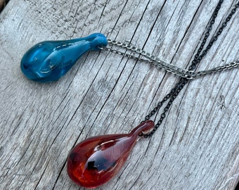 Elemental Glass Teardrop Necklace