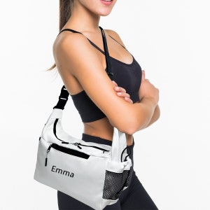 White Personalized Gym Bag for Women