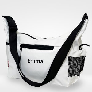 White Personalized Gym Bag for Women