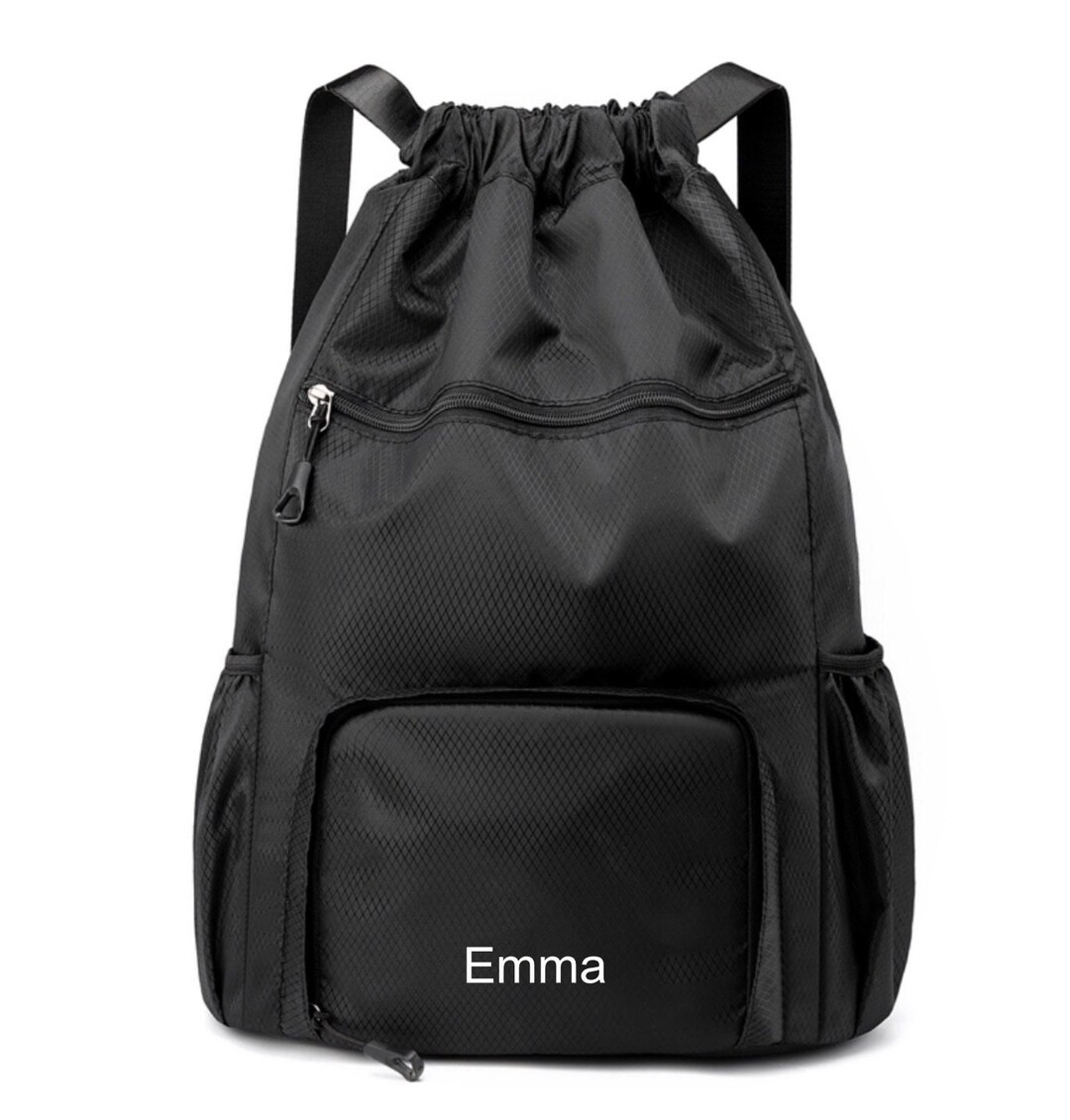Personalized Drawstring Gym Backpack NAME and LOGO Small Fitness
