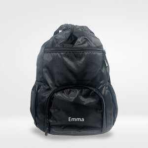 Black Personalized Drawstring Gym Backpack