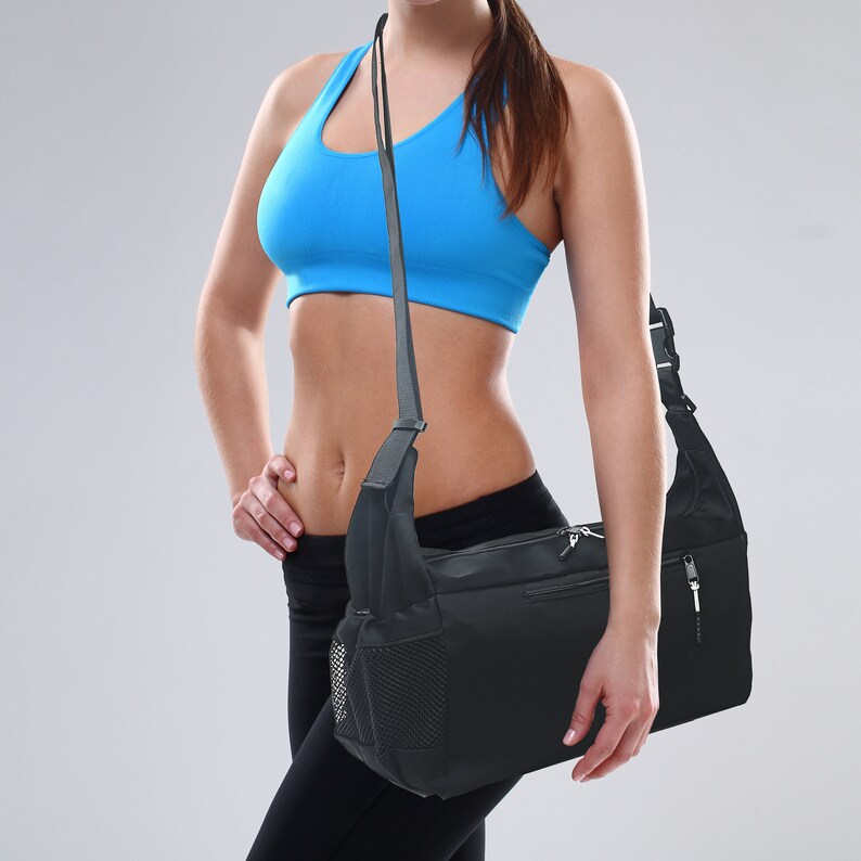 Black Personalized Gym Bag for Women