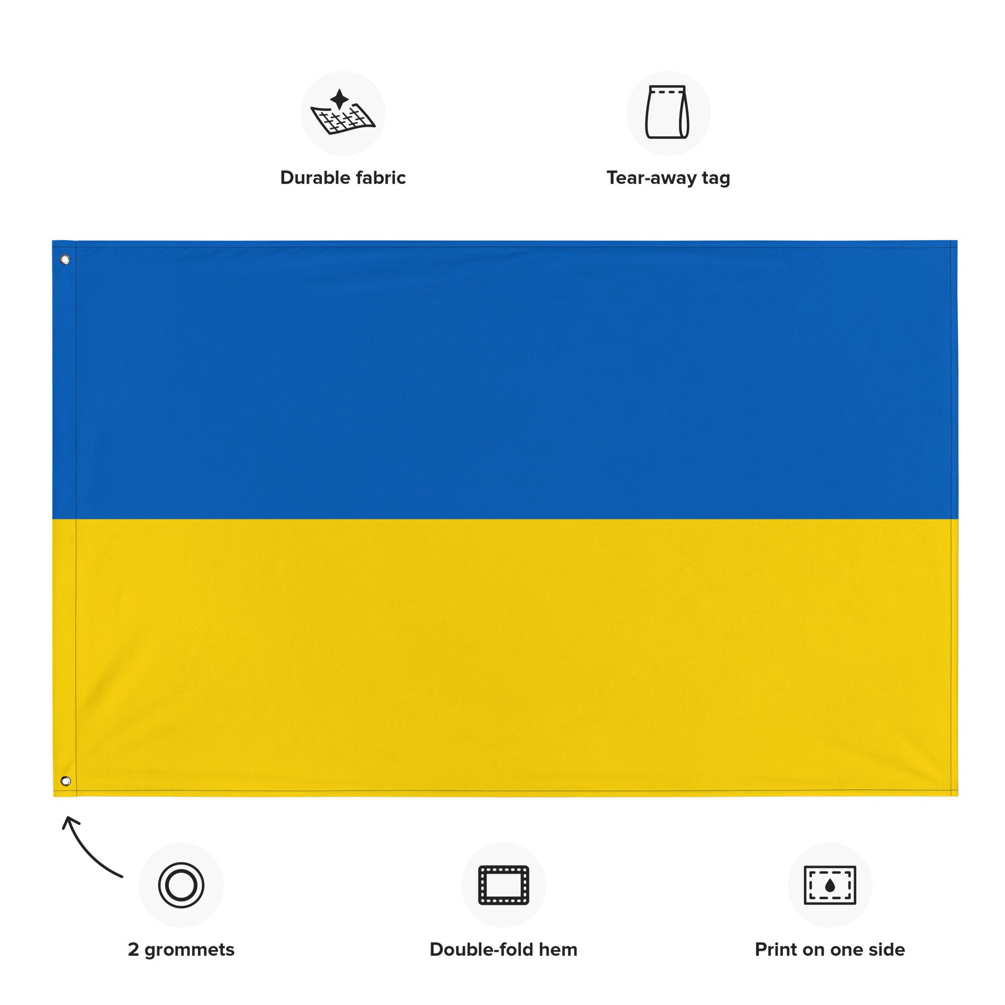 Oekraïense Vlag (Vlag Oekraïne) - 90X150 CM - Inclusief Mastringen