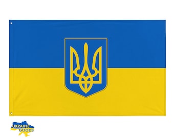 Drapeau des armoiries de l’Ukraine (5ft x 3ft)