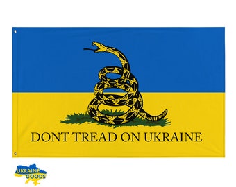 Gadsden x Ukraine Flag - Ne marchez pas sur l’Ukraine (5ft x 3ft)