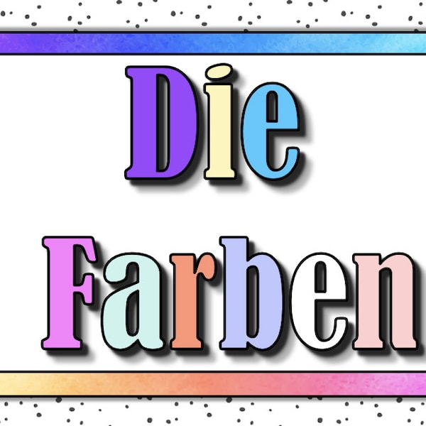 Afdrukbare Duitse posters - kleuren - Die Farben - afdrukbare PDF - digitale download - onderwijs - hulpbron - klasdecoratie.