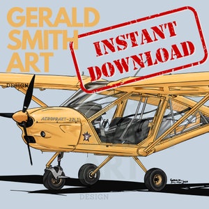 Aeroprakt 22LS Digital Aviation Art Printable Pilot Gift Aircraft Art Flying Wall Art Instant Download