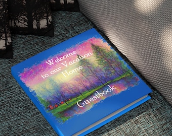 Watercolor Painting Lake Vacation Home Guestbook - Choose Paperback or Hard Cover, Vacation, Motel, AirBnB, VRBO, Bed and Breakfast