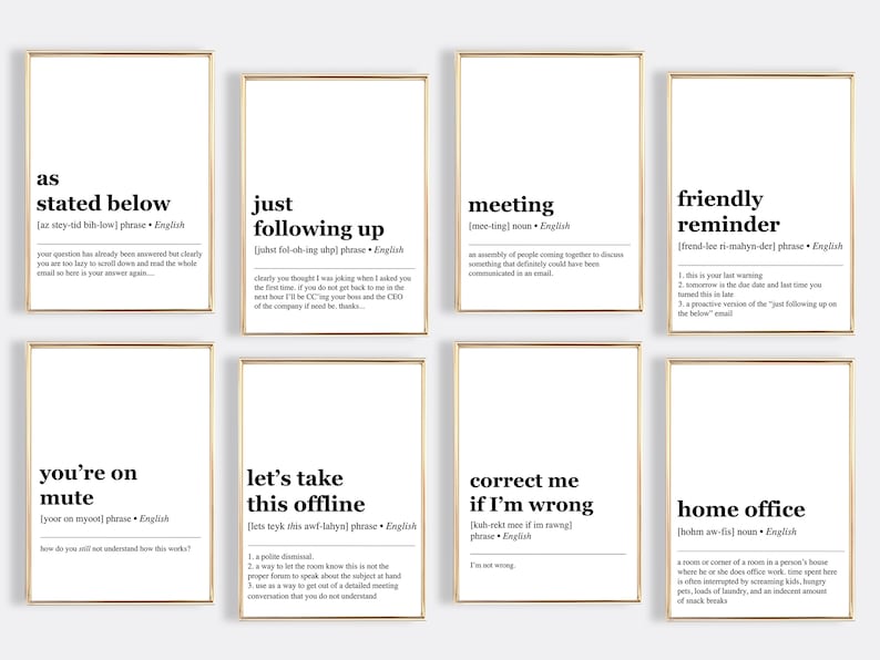 Funny Office Decor Set 8 PRINTABLES Funny Office - Etsy
