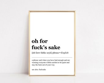 funny work from home decor | fuck definition art | office wall art | office art | funny work from home art | printable wall art | fuck art