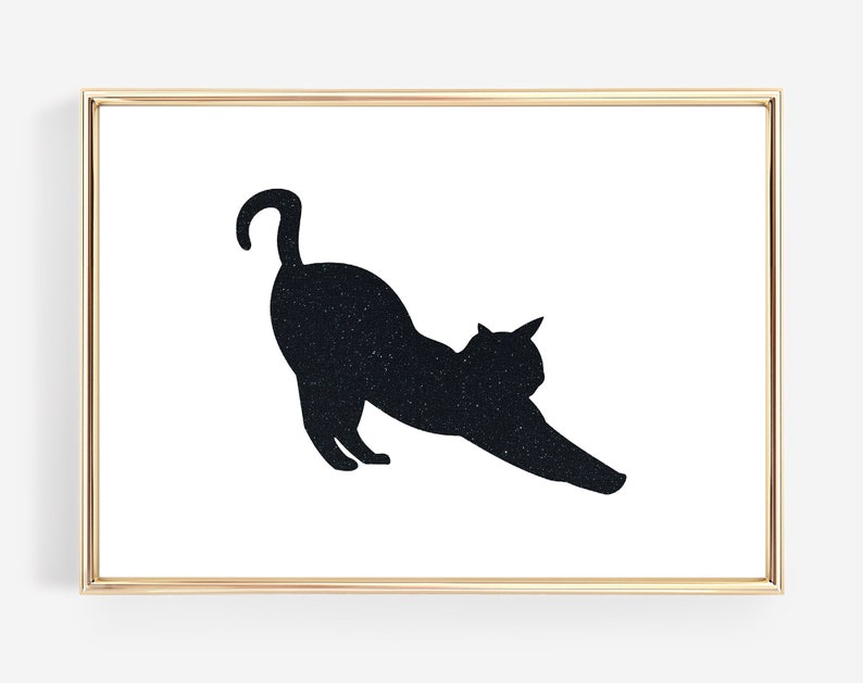 Halloween Printable Decor | Black Cat Art | Cat Printable | Halloween ...