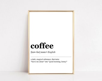 coffee quote decor | funny office definitions | office wall art | office art | work from home art | coffee wall art | definitions art