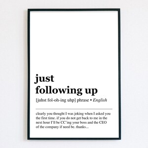 work from home office decor | funny office definitions | office wall art | office art | funny work from home art | printable wall art