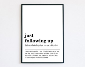 work from home office decor | funny office definitions | office wall art | office art | funny work from home art | printable wall art