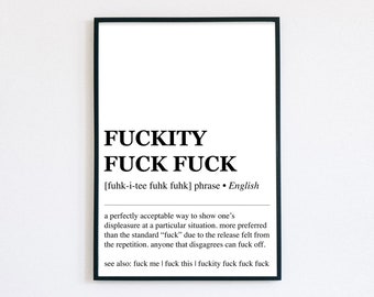 funny office decor | funny office definitions | office wall art | office art | funny work from home art | printable wall art | fuckity fuck
