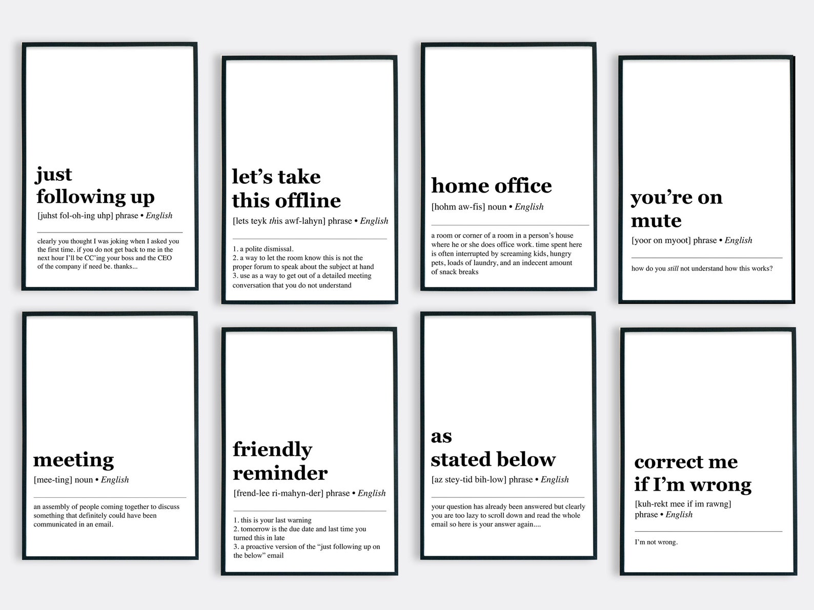 Funny Office Decor Set 8 PRINTABLES Funny Office - Etsy