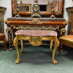 One of kind French Coffee Table Baroque Furniture Rococo Table French Furniture Vintage Marble Top Interior Design