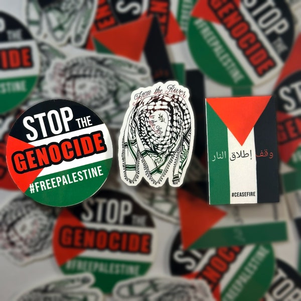 Free Palestine Cease Fire Vinyl Stickers Pack