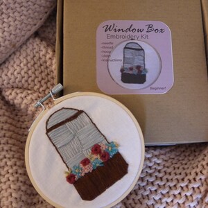 Windowbox Embroidery Kit Flowers Stitch Sampler
