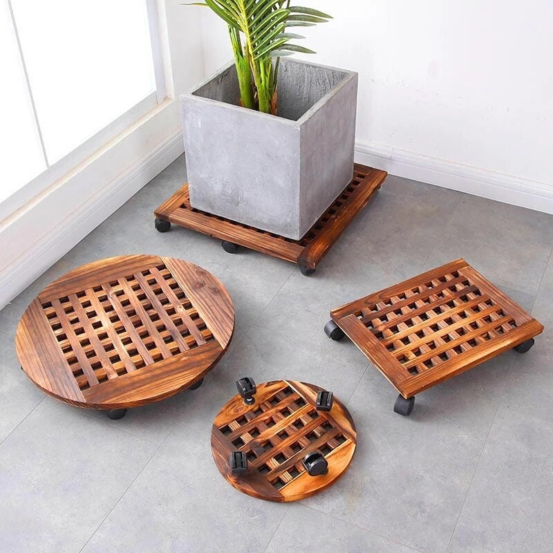 Plant Stand Wheels Pcs Wheeled Flower Pot Stand, 30cm Rolling Plant