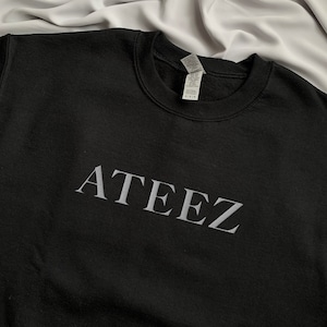 Moletom unissex bordado com gola redonda Ateez