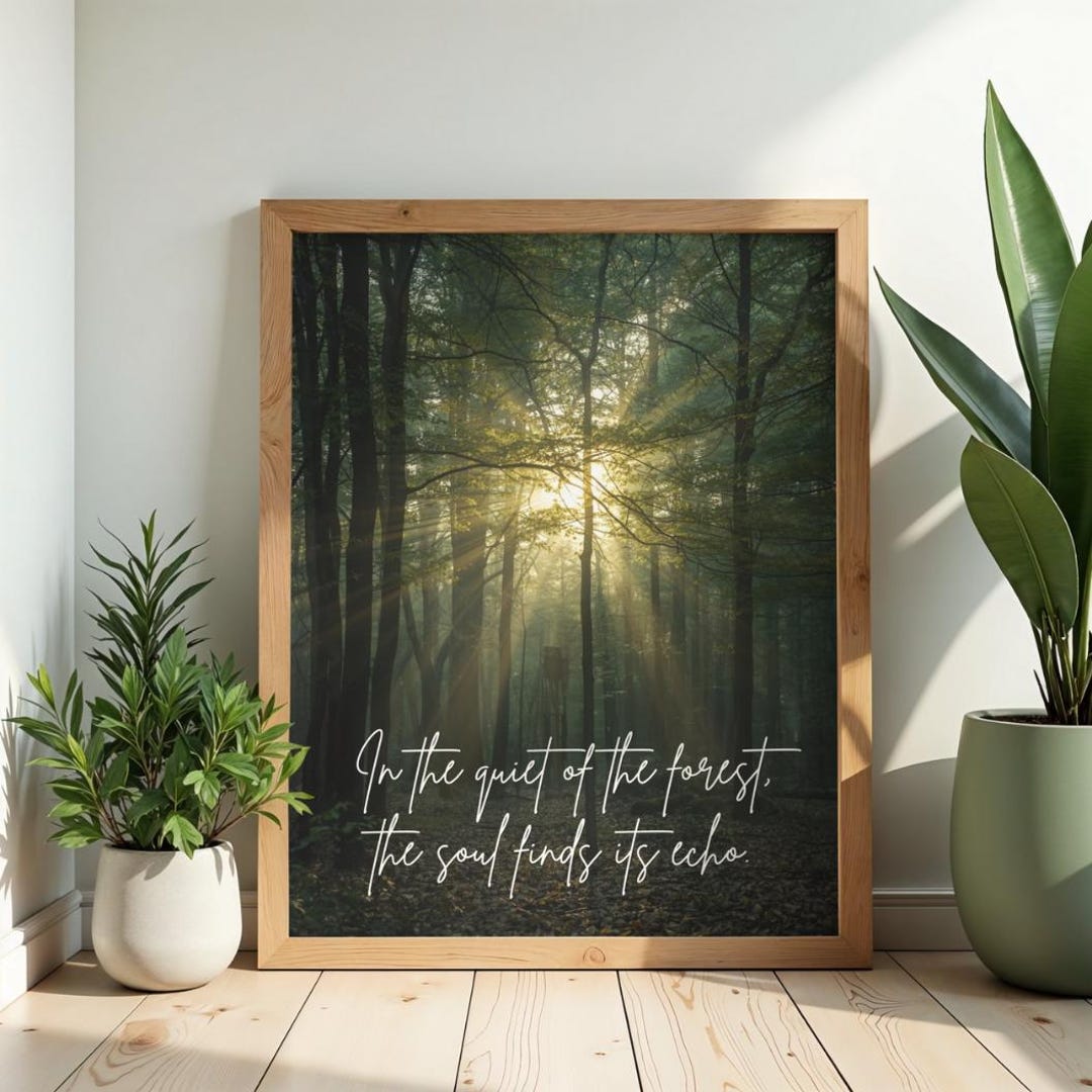 Inspirational Nature Quote Wall Art – in the Quiet of the Forest ...