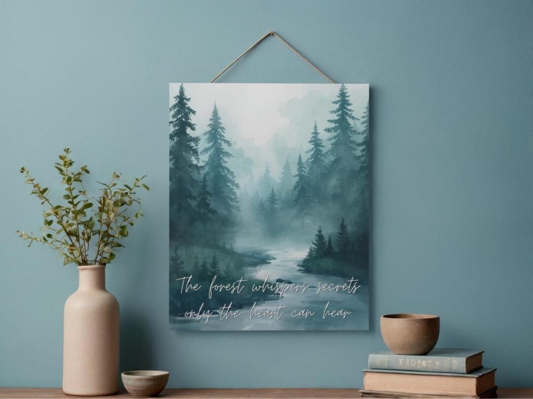 Inspirational Nature Quote Wall Art – the Forest Whispers Secrets ...