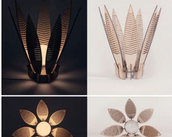Laser cut vector files SVG CNC Candlestick Lamp svg Flashlight Candle glowforge svg DXF cnc pattern cnc cut wooden Instant download