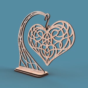 Laser cut vector files SVG CNC I love you cnc Love svg Decorative stand svg Valentine&#39;s Day Heart cnc DXF decor Instant download