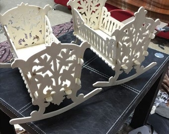 Archivos vectoriales cortados por láser SVG CNC Cama para muñecas svg Juguete para muñecas Muñecas svg Cama mecedora svg Juguete corte láser cnc DXF decoración Descarga instantánea