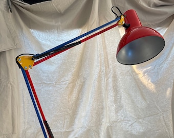 HCF Denmark hinged lamp | vintage Memphis lamp | architect's lamp | Vee Angle Poise desk lamp
