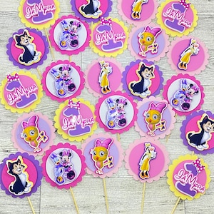 Inspired Bowtique Minnie Mouse Cupcake Topper| Minnie Mouse Party| Daisy Cupcake Toppers| Pink Minnie Mouse Décor| Scallop Cupcake Topper