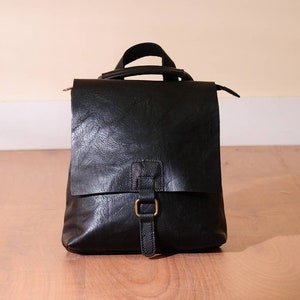 kon convertible leather backpack