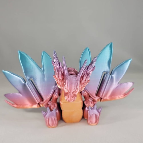 3D Printed Articulated Mega Charizard X Dragon Fidget Toy Flexi Mega