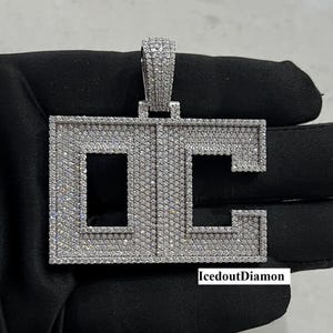Colgante de letra personalizado de moissanita real para hombres, colgante de hip hop con certificación GRA, dije de moissanita personalizado de 2,20 pulgadas, el mejor regalo de cumpleaños
