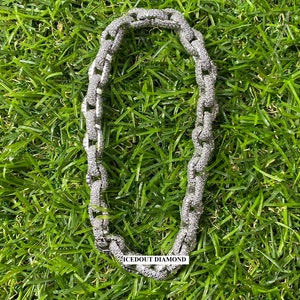 Pulsera de moissanita de plata maciza 925 de 6 mm y 12 ct, cadena/pulsera de moissanita VVS para hombre, oro blanco de 14 quilates, aprobado por el probador de diamantes