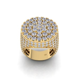 7.50 CT 14KT Gold Moissanite Jumbo Ring | 14KT Solid Gold Round Diamond Ring | Moissanite Ring | Best Birthday Gift | | Mens Diamond Ring