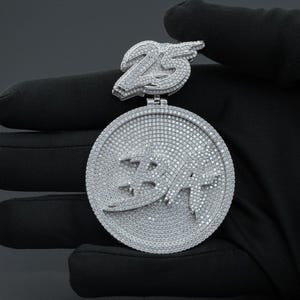 Custom Moissanite BA Pendant 925 Silver | Custom Letter Pendant | Customize Pendant Pass Diamond Tester | Hiphop Jewelry