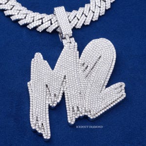 Colgante de moissanita VVS personalizado para hombre en plata 925, dije de moissanita de 8,25 cm, probador de diamantes aprobado, engaste de diamante en forma de panal