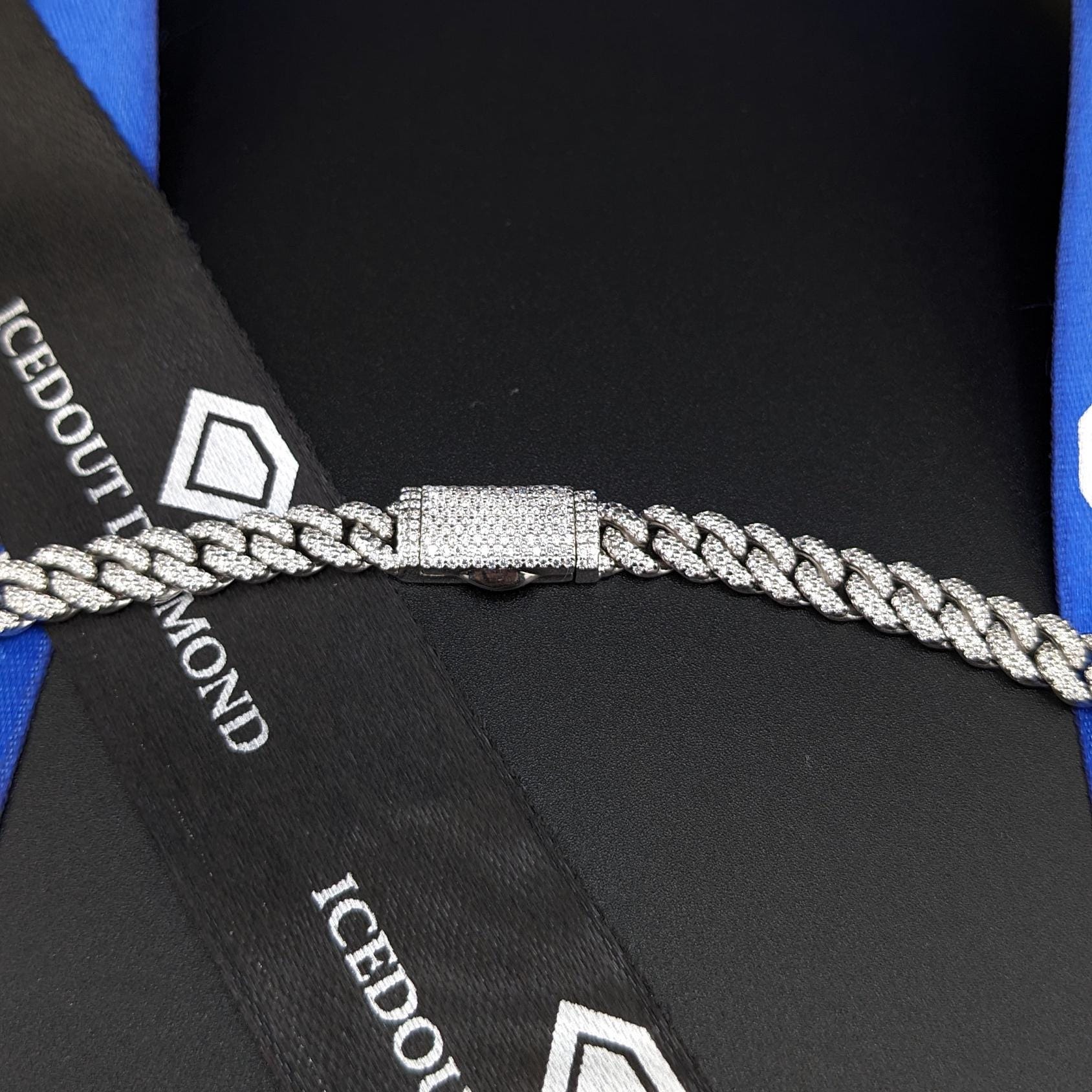 Miami Iced Out VVS Moissanite Cuban Link Chain 7MM 925 Silver