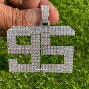 Custom VVS Moissanite Pendant In 925 Silver, Mens Customized Iced Out Charm, Rapper Jewelry