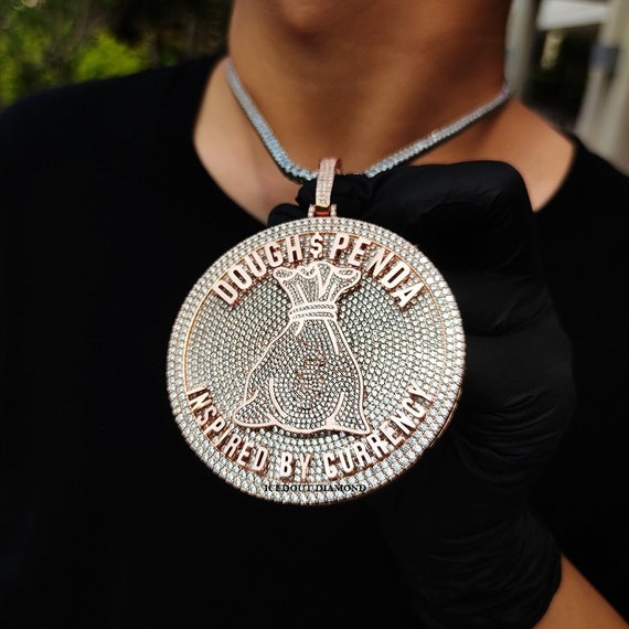 VVS Moissanite Pendant Custom Icedout Chain Mens Moissanite Pendant Any Letters Custom Pendant Pass Diamond Tester Etsy