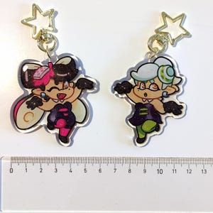 Squid Sisters Acrylic Glitter Keychains