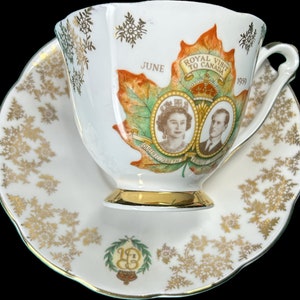 QUEEN ANNE - Commemorative Royal Visit to Canada - 1959 - Cup & Saucer