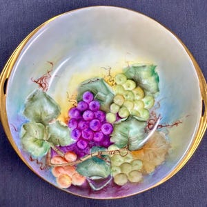 Rosenthal -  Donatello - Antique 9.25&quot; SELB Bavaria Porcelain Bowl - Hand Painted Grapes - Museum Quality Condition! Stunning in Every way!