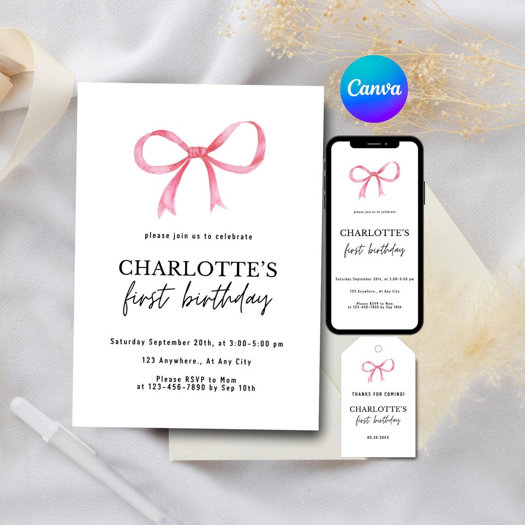 Pink 3rd Birthday Invitation Photo Birthday Invitation 2nd Birthday ...