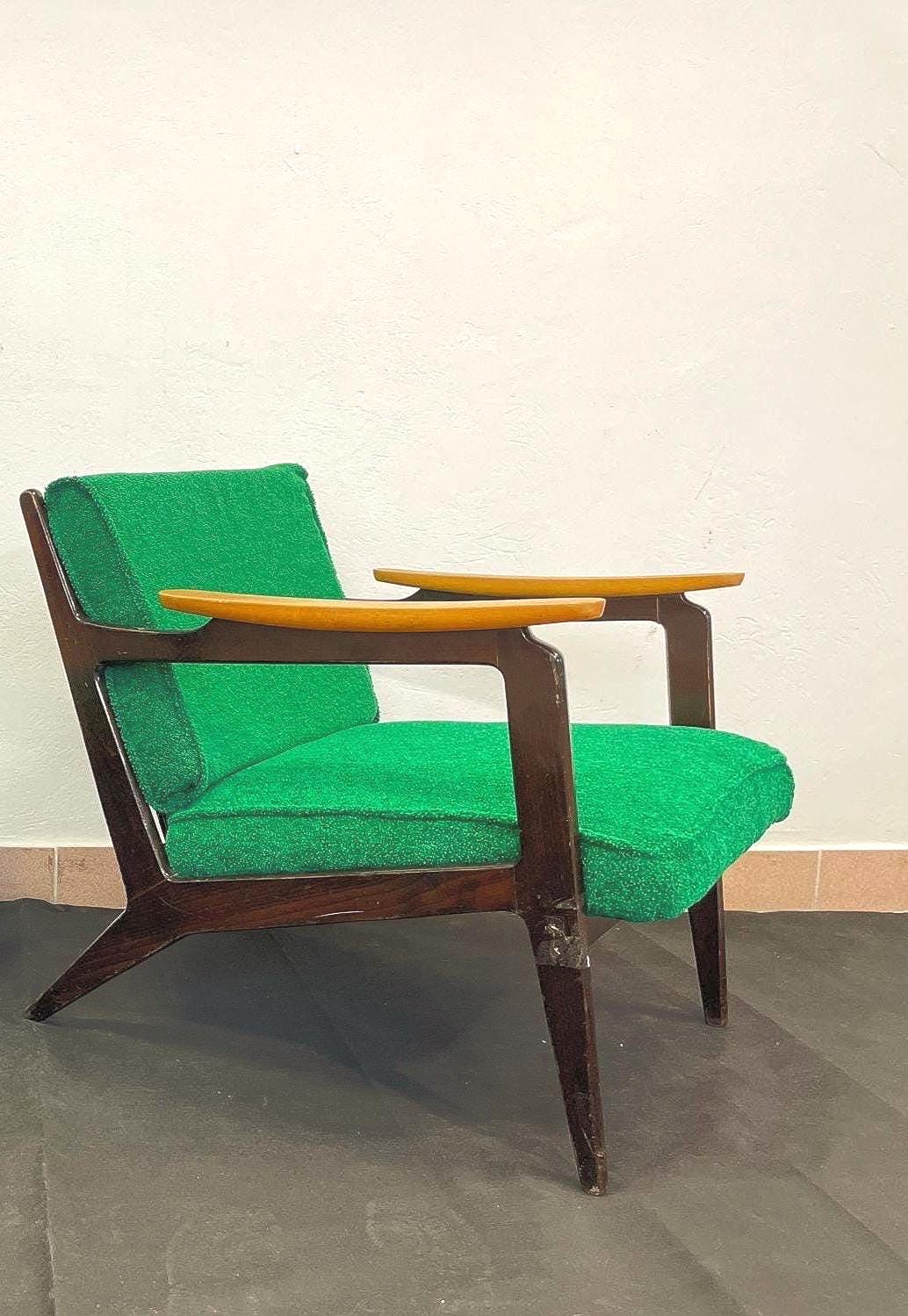 チェア　ビンテージ　カットチェア　グリーン Vintage green chair - Etsy 日本