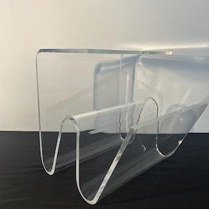 Italian plexiglass table Side Table  Magazine Rack gift for home vintage home decor 70s vintage furniture retro coffee table newspaper rack