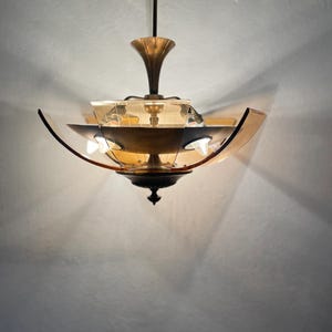 Art deco chandelier from 1940 , antique chandelier , vintage chandelier , vintage lightning , vintage home decor, antique decor